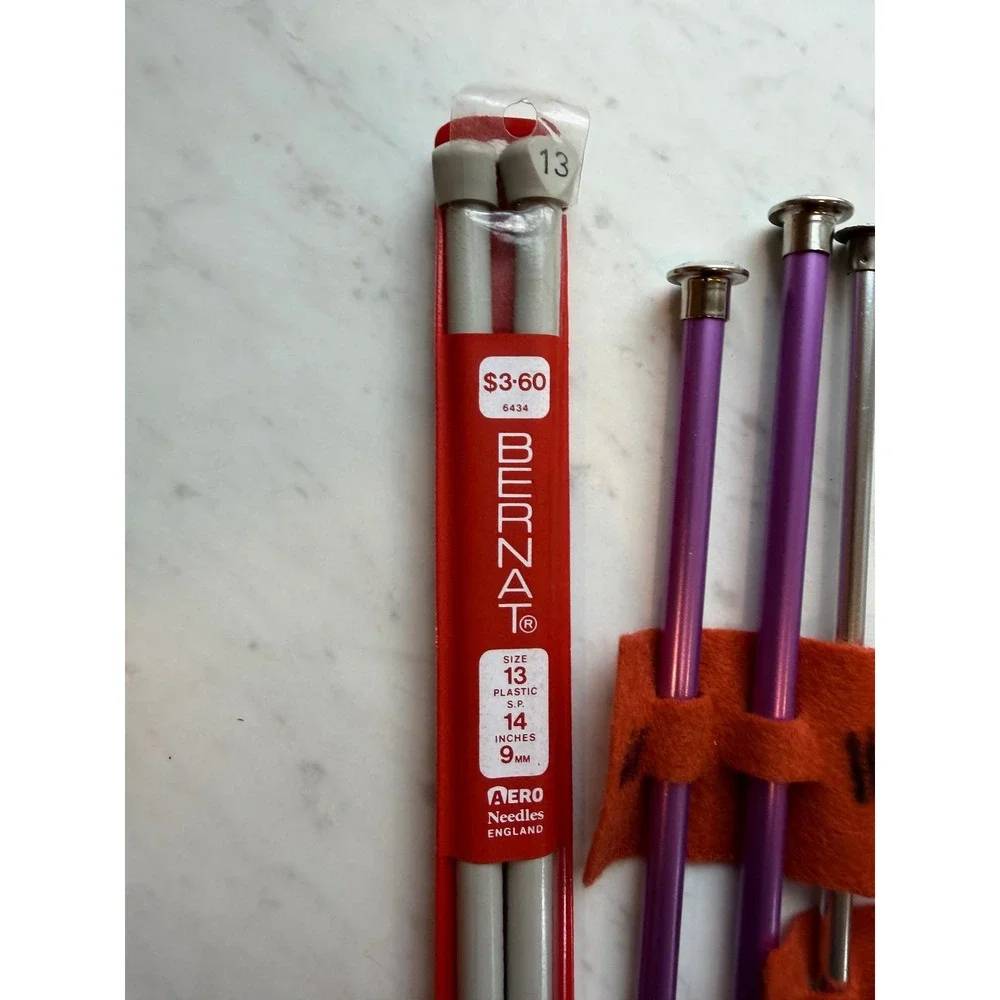 VTG Boye Bernat Inox Knitting Needles Mixed Lot Multi Color Straight